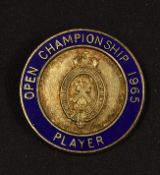 1965 Royal Birkdale Open Golf Championship Players Enamel Badge -won by Peter Thompson for the 5th