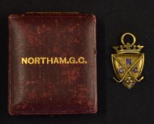 1903 Northam Golf Club (Royal North Devon) silver gilt and enamel medal - won by George Pennington