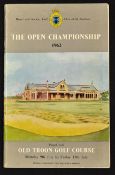 1962 Official Open Championship golf programme - played at Old Troon and one by the defending