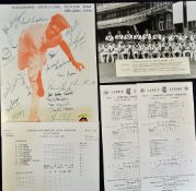 1988 Lancashire v Aboriginal Cricket Association at Old Trafford Score Cards and Photograph and