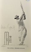Mike Gatting Limited Edition Signed Cricket Print - signed by the artist also, depicts Gatting in