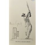 Mike Gatting Limited Edition Signed Cricket Print - signed by the artist also, depicts Gatting in