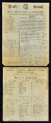 1884 Australia Tour to England Score Cards to include M.C.C. and Ground v Australians date 22/23 May