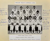 1979/80 England Cricket Team in Australia Signed display consisting of the photograph centrally with