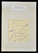 1958 Australia v England Cricket Signed Team Sheet for the first test match at Brisbane with 12