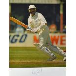 Graham Gooch Signed Cricket Print a colour print signed to the mount in ink, a big blue tube limited