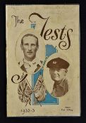 Rare 1932/33 'The Tests Australia v England' Cricket Publication 'Bodyline Series' containing a