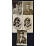 Surrey Cricket Real Photo Postcards Force Series to include J.B Hobbs (2), E.G. Hayes (2) and H.