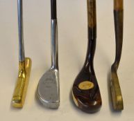 4x various interesting putters to incl The Classic Golden Goose by John Letters, Range finder