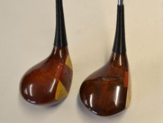 2x fine MacGregor persimmon drivers to incl Eye-o-matic Tourney and light stained 693T model -