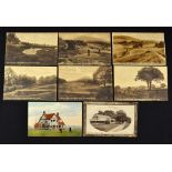 Interesting collection of 7x Wellington Salop (Wrekin GC) golfing green postcards to include The