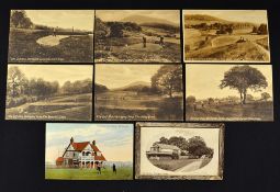 Interesting collection of 7x Wellington Salop (Wrekin GC) golfing green postcards to include The