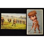 Harry Vardon and the Rt. Hon. AJ Balfour coloured golfing postcards c.1911 - incl Harry Vardon"