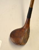 Wm Park Musselburgh Pat"Pikup" socket head spoon - fitted with ridge brass sole plate and stamped