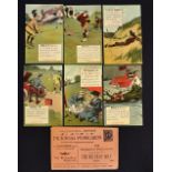 Valentine's Series Golfing Pictorial Postcards - complete set of 6x Crombie Rules Coloured Postcards