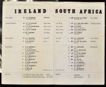 Rare 1970 original Ireland v South Africa "Springboks" rugby programme - played at Lansdowne Road on