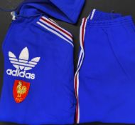 1979 France rugby tour to New Zealand training track suit - official Adidas red, white and blue