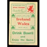 1932 Wales v Ireland Rugby Programme - clean, substantial standard issue for this Cardiff clash