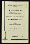 Scarce 1951 Festival of Britain football programme Lancashire Football Combination v NEC Nijmegen FC
