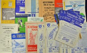 Collection of Shrewsbury Town home programmes to include 1959/60 Reading, Newport County, Grimsby