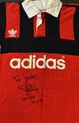 Phillips Sella 100th Test - France's centre rugby international signed Adidas training top -