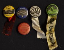 New Zealand Provincial Rugby Club badges c.1950's -fine collection of 5x pin badges to incl one each