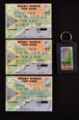 3x 1995 South Africa Rugby World Cup group stage match tickets and leather key ring to incl