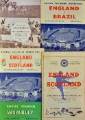 Football programmes featuring Duncan Edwards to include 1951 England v Scotland schools at