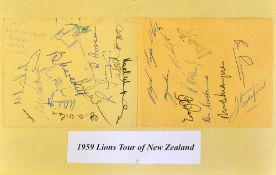 1959 British Lions rugby autographs - ex autograph album signed neatly in ink by 26 of the British