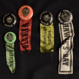 New Zealand Ranfurly Shield rugby lapel badges with ribbons c.1960's - collection of 5x different