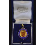 1969/70 Yorkshire Rugby League winners medal - silver gilt and enamel medal engraved on the back "