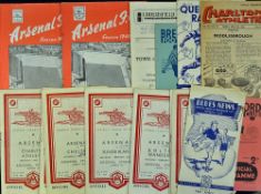 Selection of 1940's football programmes to include 1946/47 Brentford v Derby County, Charlton