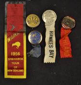 New Zealand Provincial Rugby Club badges c.1950's -fine collection of 5x pin badges to incl one each