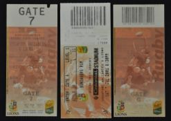 3x 2001 British Lions rugby tour to Australia test match tickets - for all 3x tests played at the