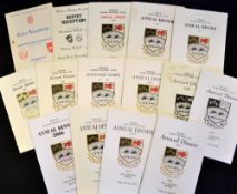 15x Bedwas Rugby Football Club, S.E Wales rugby dinner menus from 1980-2006 -mostly annual