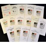 15x Bedwas Rugby Football Club, S.E Wales rugby dinner menus from 1980-2006 -mostly annual