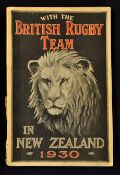 1930 British Lions Rugby Tour to New Zealand book - titled "With The British Rugby Team in New