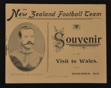 1905 Rare and Original the New Zealand Football Team Souvenir Rugby Programme for the Visit to Wales