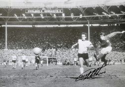 Geoff Hurst Signed England World Cup 1966 football print a black and white print entitled 'They