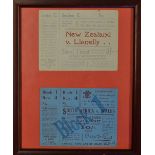 1924 New Zealand All Blacks Rugby Tour & 1931 South Africa Rugby Tour Tickets: for Llanelli v The