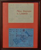 1924 New Zealand All Blacks Rugby Tour & 1931 South Africa Rugby Tour Tickets: for Llanelli v The