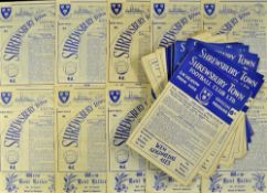 Collection of Shrewsbury Town home programmes from 1960/61 to 1963/64 near complete. (89)
