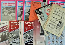 Selection of Weymouth FC football programmes from 1960s onwards with a good content of 1970s and