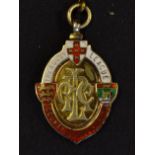 1954/55 Rugby League County Championship silver gilt and enamel medal - engraved on the reverse "