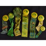9x Australia rugby badges: comprising various circular lapel badges from the Wallaby tours to New