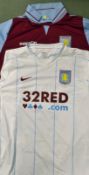 2012/13 Gabriel Agbonlahor Aston Villa match worn football shirt a short sleeve home shirt with No11