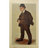 1890 original Vanity Fair Spy print titled "Rugby Union" depicting G Rowland - Hill - well-known