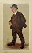 1890 original Vanity Fair Spy print titled "Rugby Union" depicting G Rowland - Hill - well-known