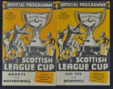 1954/55 Scottish League Cup Motherwell v East Fife football programme together with Hearts v