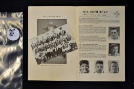 1961 Scotland v Ireland signed rugby programme and Ireland team photograph - signed by Tom Kiernan